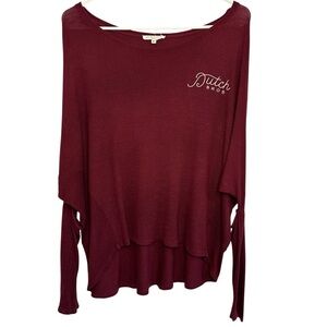 Dutch Bros MEDIUM VINTAGE Marroon Off The Shoulder Sweater RARE CLASSIC 1992 DB